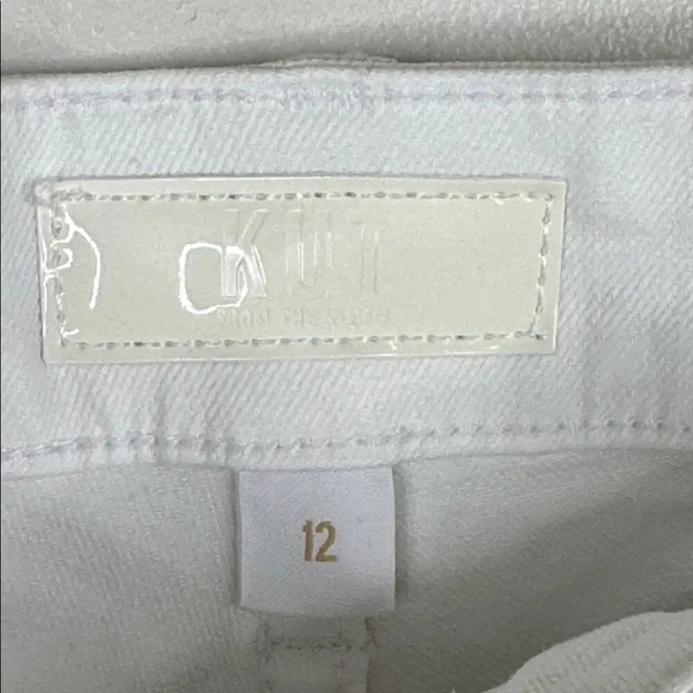 Kut from the Kloth Jane High Rise White Jean Shorts Size 12 NWT Stretch Denim